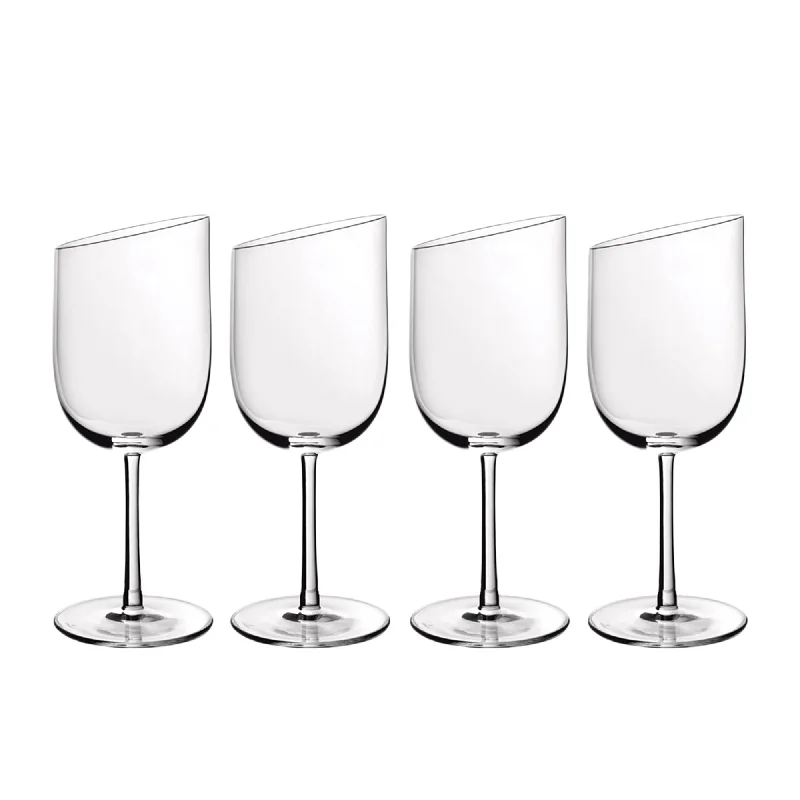 Portable hydration tumbler-Villeroy & Boch Newmoon White Wine Goblet 4 Piece Set