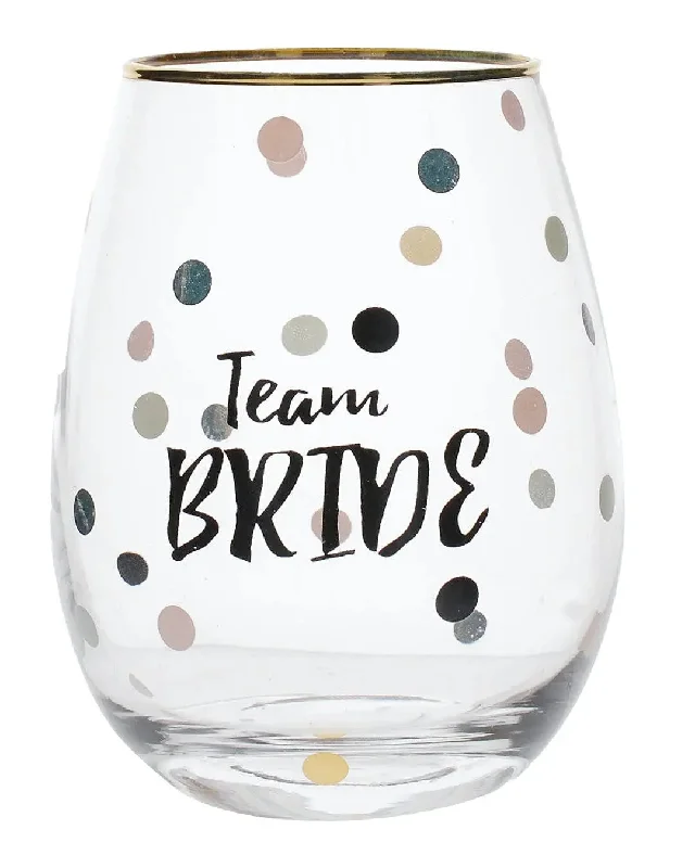 Floral etched glass cup-Ava & I Team Bride Wine Glass Set Of 2