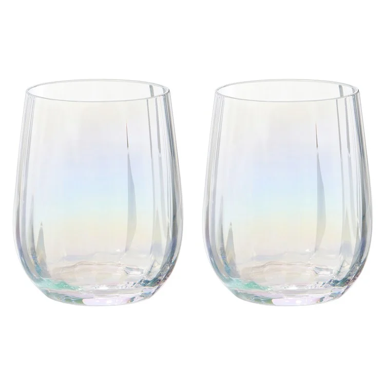 Shatterproof tritan tumbler-Palazzo Double Old Fashioned Tumblers/Stemless Wine Glasses Set of 2