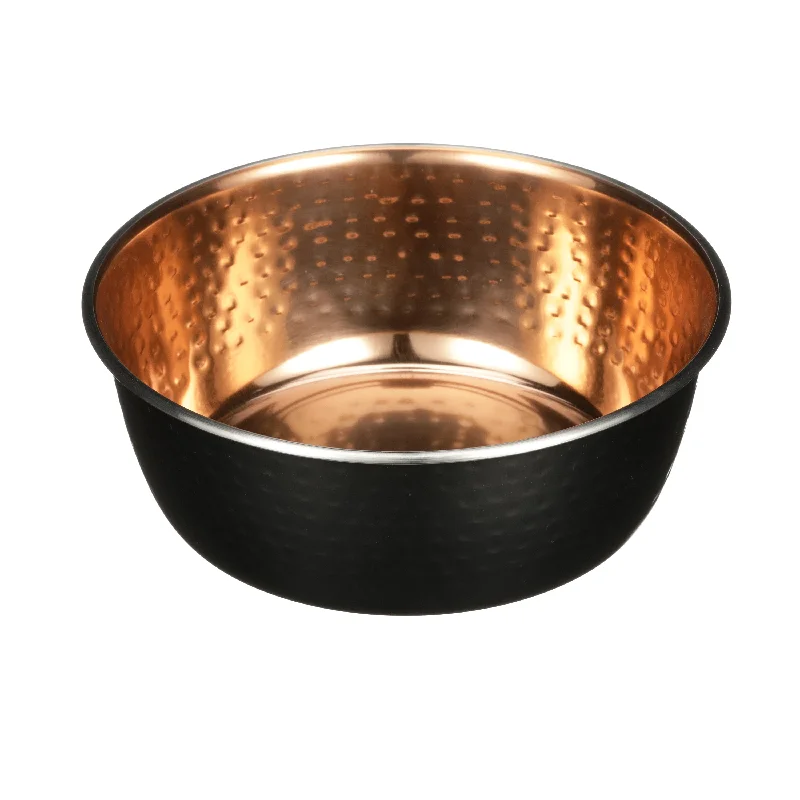 Sleek copper finish spoon-Black Hammered Copper Finish Bowls