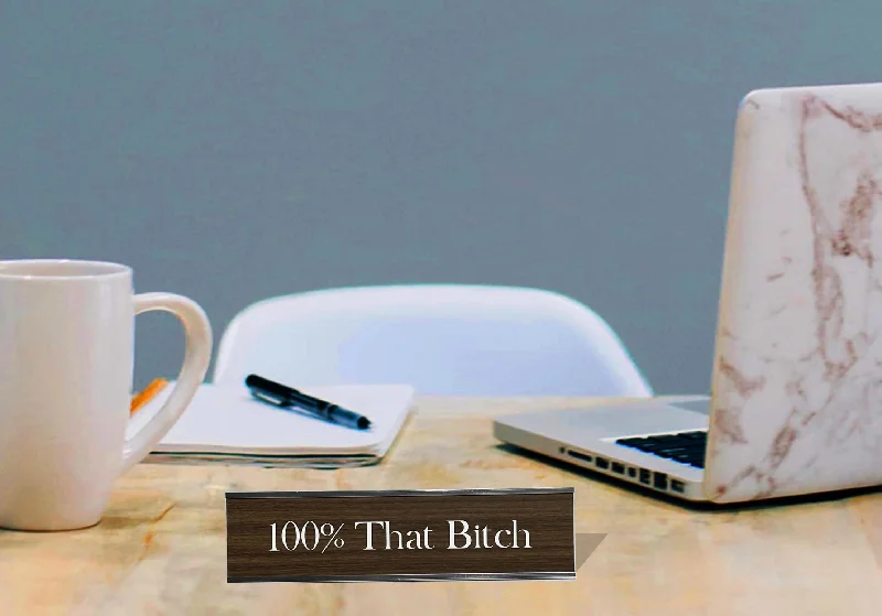 Glazed stoneware platter-100% That Bitch - Office Desk Plate