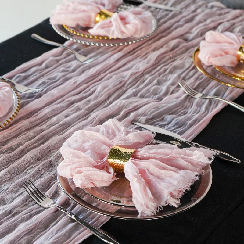 Durable melamine platter-Cheesecloth Gauze Linen Napkin 20"x20" (5pc/pk) - Blush/Rose Gold