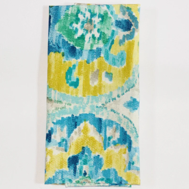 Wooden cheese serving board-Watercolor Blues Napkin