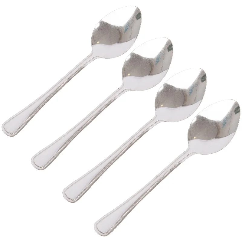 Retro polka dot platter-Stainless Steel Dessert Spoons - Pack of 4 - By Ashley