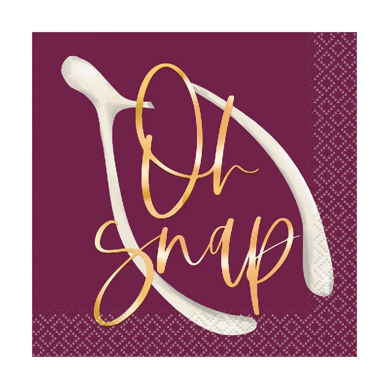 Holiday-themed serving dish-Thanksgiving Modern Oh Snap Beverage Napkins | 16 ct