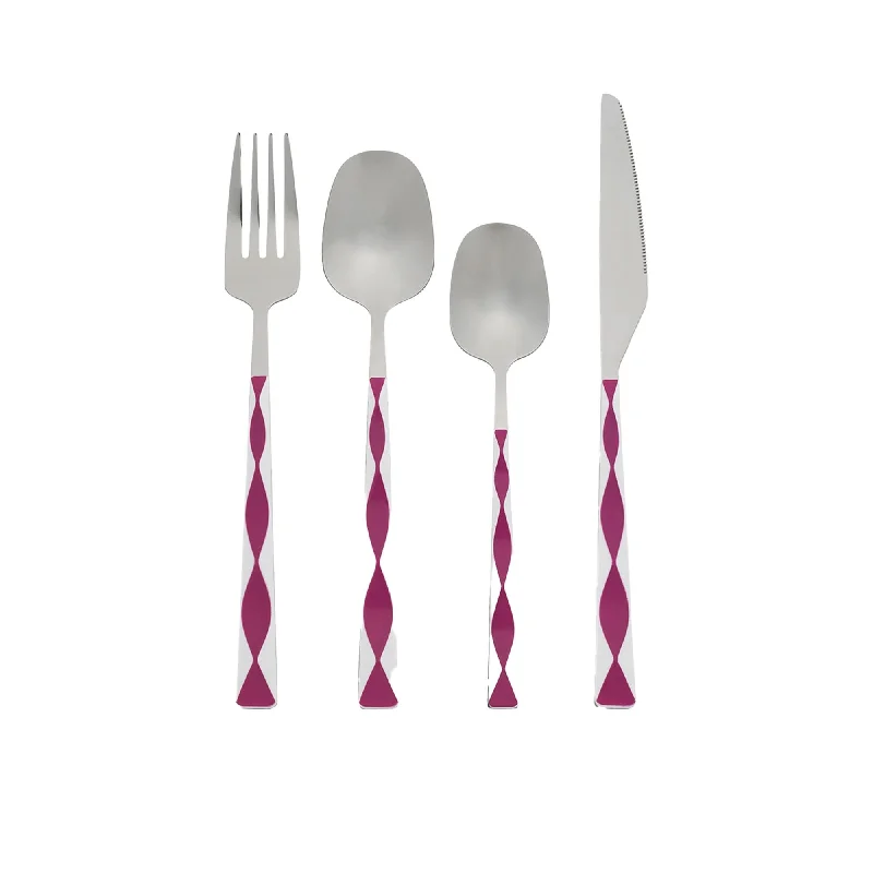 Speckled ceramic soup mug-Porto Havana Cutlery Set 16pc Fuchsia