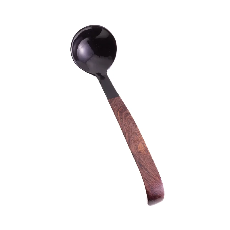 Engraved personalized fork-Sarah Petherick Black Horn & Rosewood Ladle, 25cm