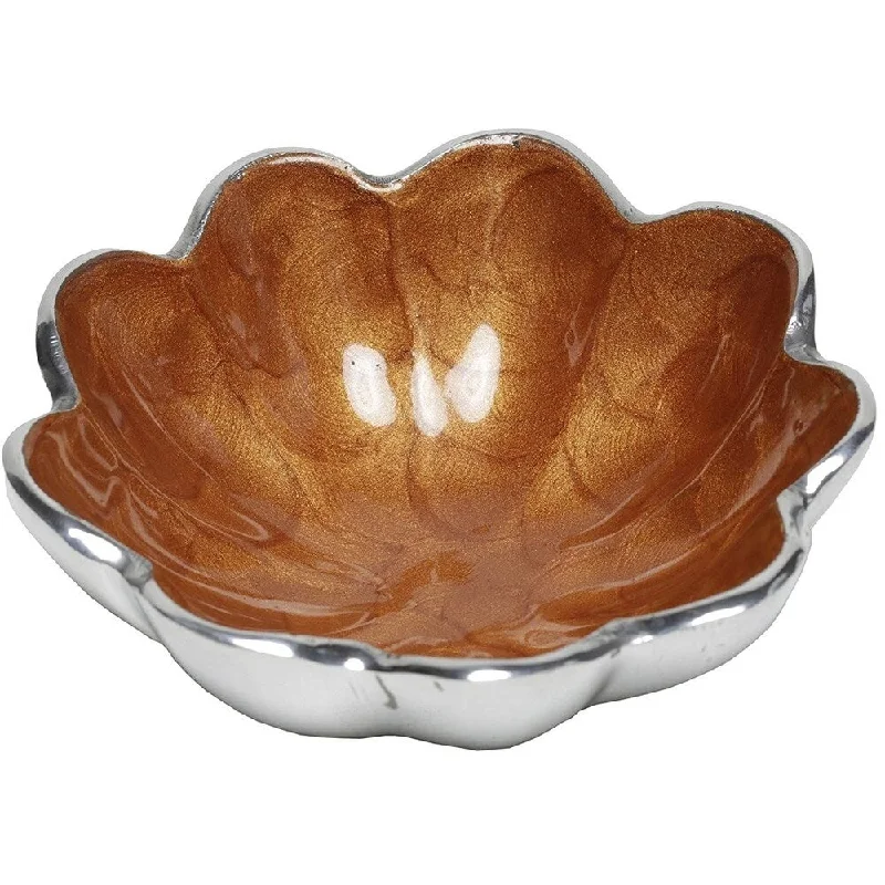 Elegant crystal serving bowl-Artisan d'Orient Classic 4" Round Bowl, Color - Orange, Set of 4