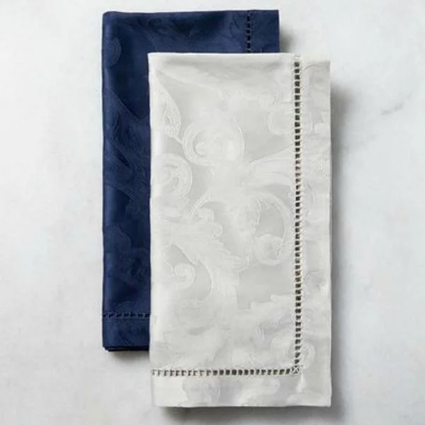 Lightweight camping spoon-Acanthus Sateen Jacquard Napkins