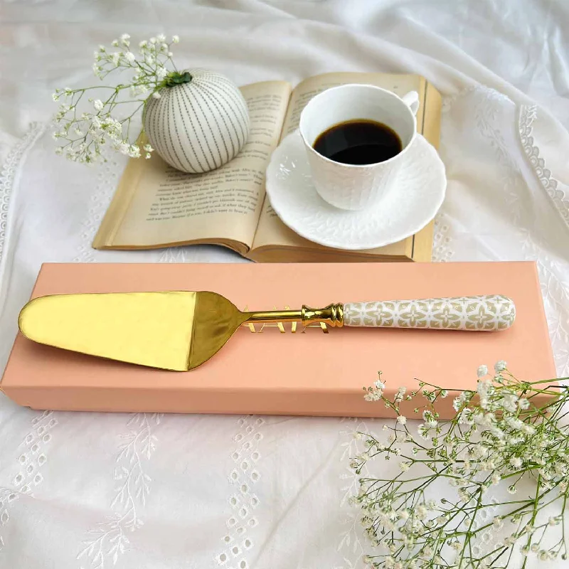 Portable travel spork-Single Cake Server - Handloom Harmony