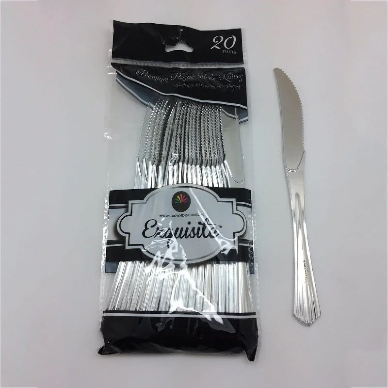 Lightweight plastic fork-Plastic Knives - Silver 20/pkg.