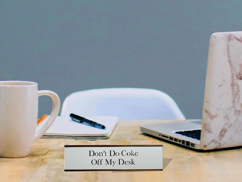 Ceramic soup spoon set-Don't Do Coke Off My Desk - Office Desk Plate