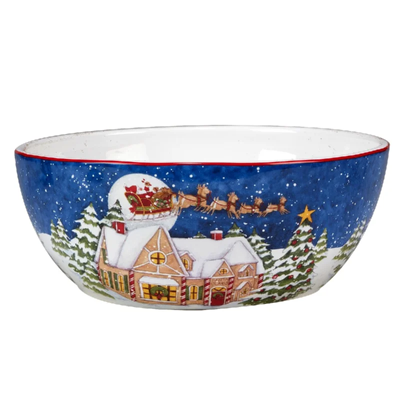 Marble effect cheese board-Certified International Santa's Workshop 10" x 4" Deep Serving Bowl