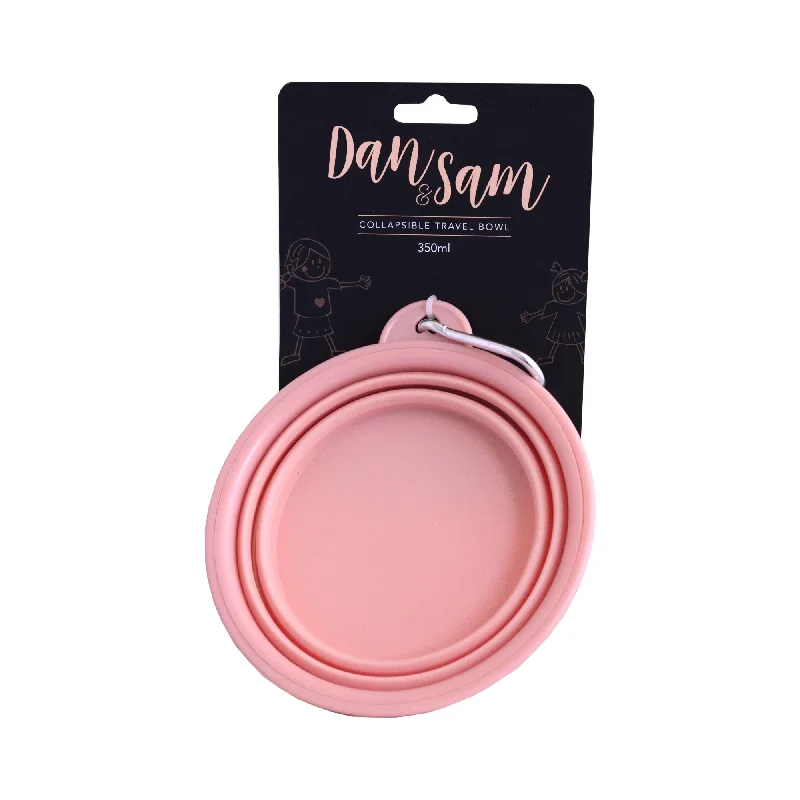 Eco-friendly wheat straw plate-Dan & Sam - Collapsible Travel Bowl Blush (Small)