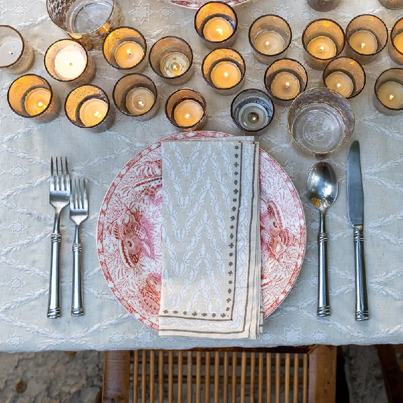 Polished brass ladle-India Hicks Home Chevron Napkins | Set of 4