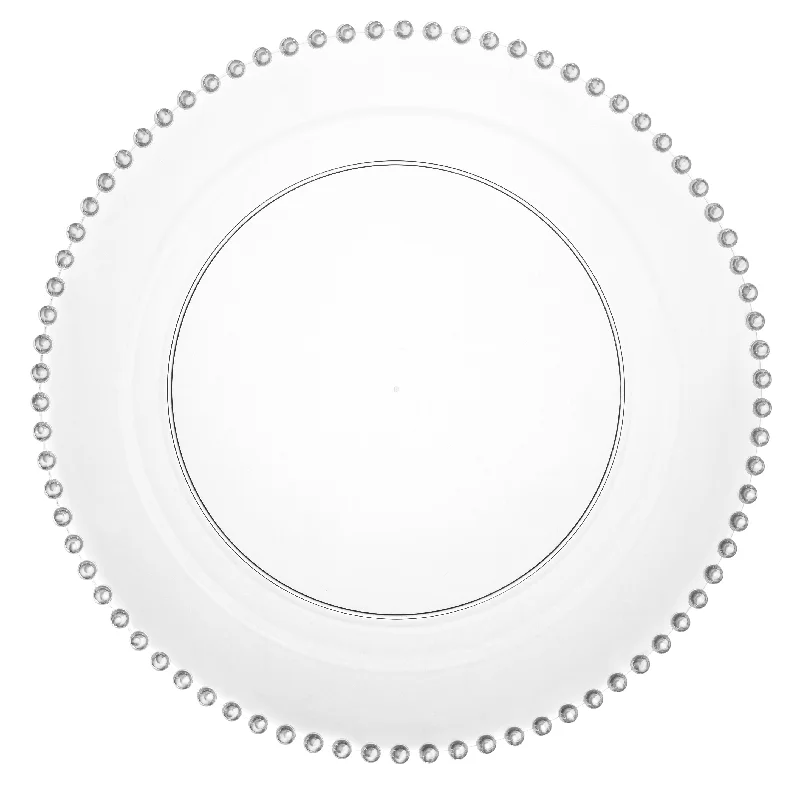 Hand-painted salad plate-Clear and Silver Round Plastic Plates 10 Count - Beaded