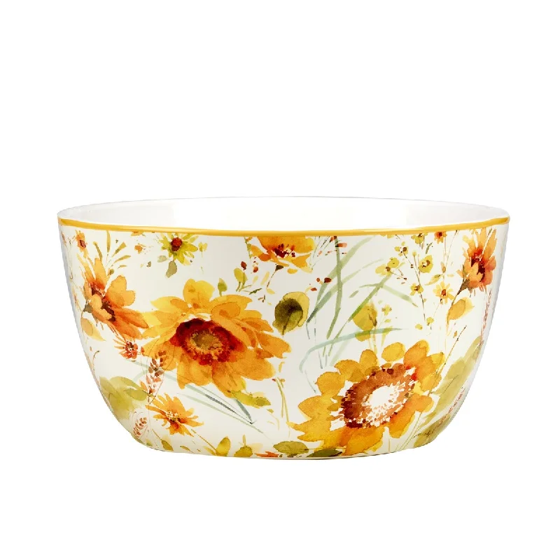 Patterned melamine plate-Certified International Sunflowers Forever 192 oz. Deep Bowl - 11" Dia x 5.5"