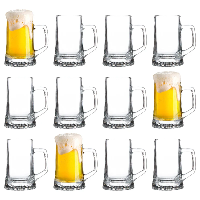 Wide-mouth smoothie cup-510ml Stern Tankard Glass Beer Mugs - Pack of 12 - By Bormioli Rocco