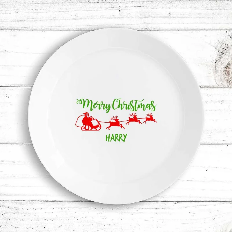 Rust-proof cutlery set-Santa Sleigh Kids Plate