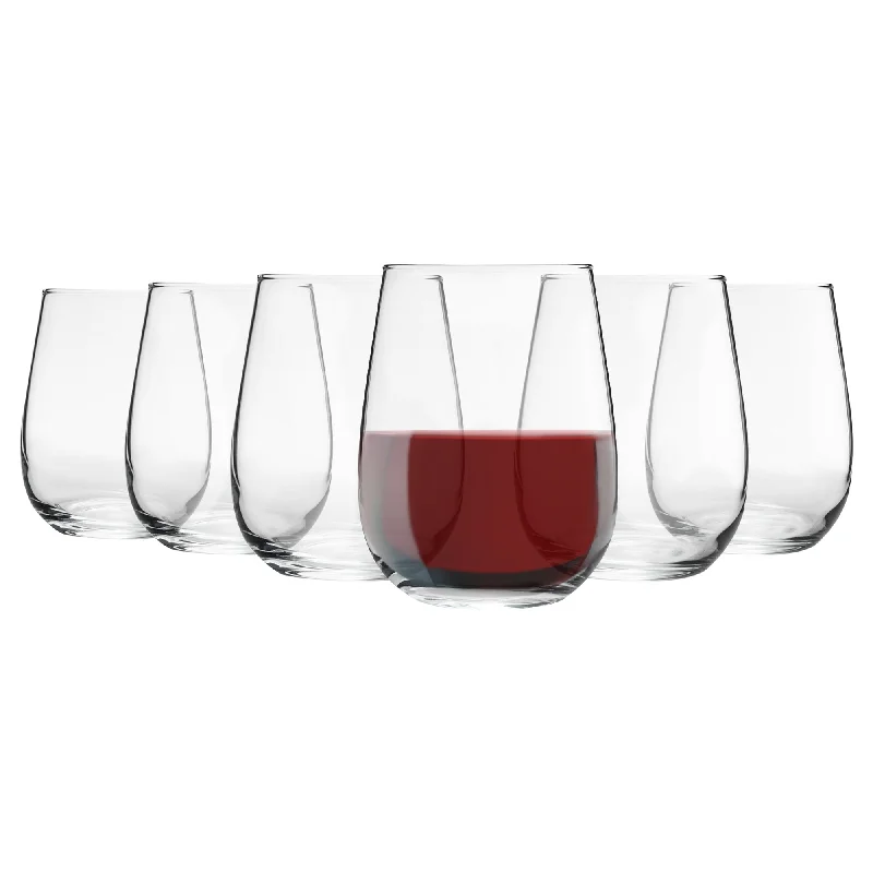 Anti-scald ceramic mug-475ml Gaia Stemless Wine Glasses - Pack of Six - By LAV