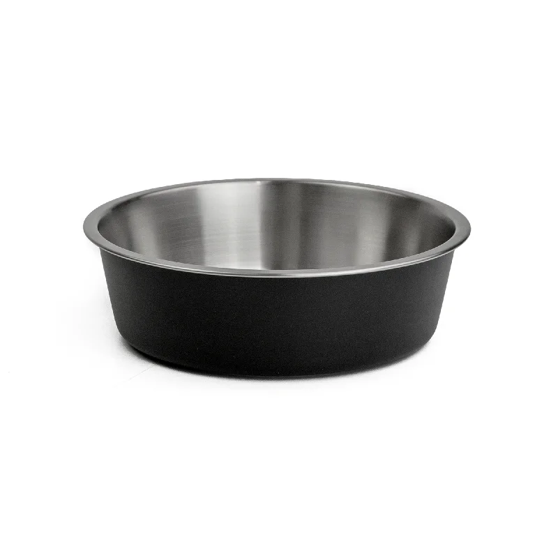 Dishwasher-safe dinner spoon-WagTime - Black Stainless Steel Dog Bowl (Medium)