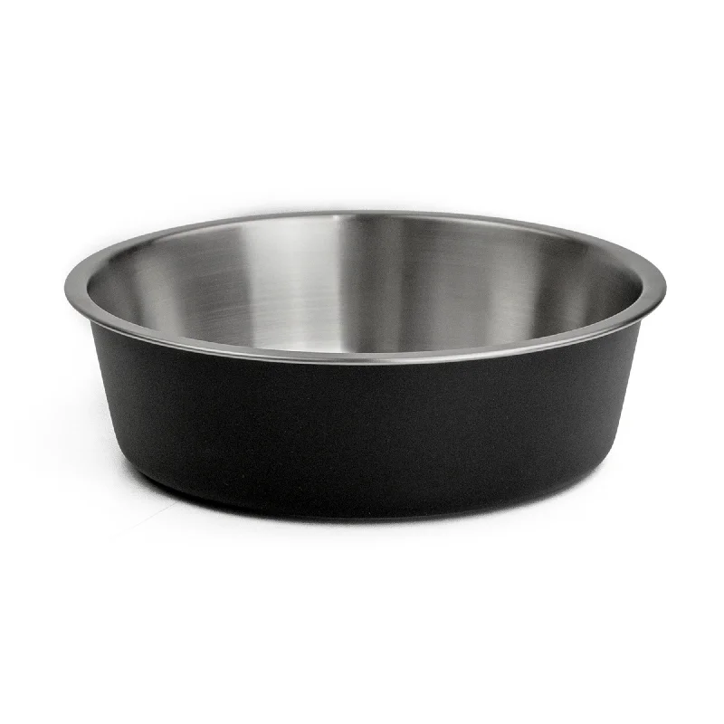 Sleek butter knife-WagTime - Black Stainless Steel Dog Bowl (Large)