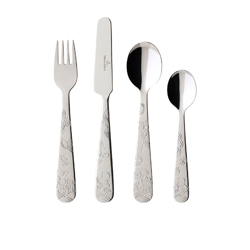 Rust-proof cutlery set-Villeroy & Boch Hungry As A Bear Children Cutlery 4 Piece Set