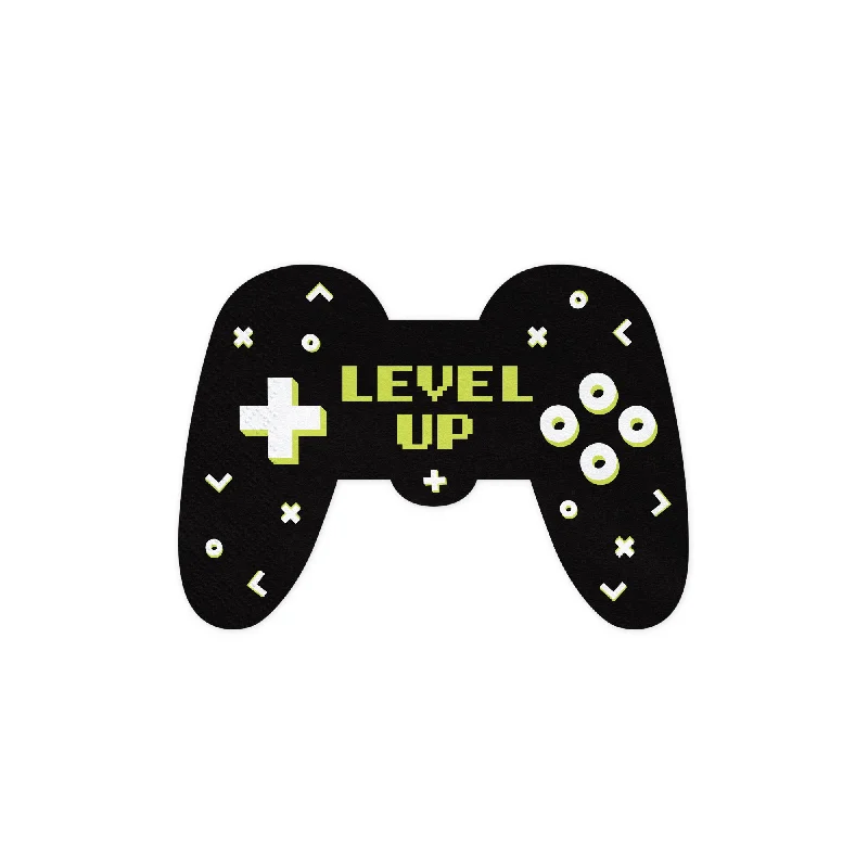 Holiday-themed serving dish-Level Up Game Controller Lunch Napkins 12ct