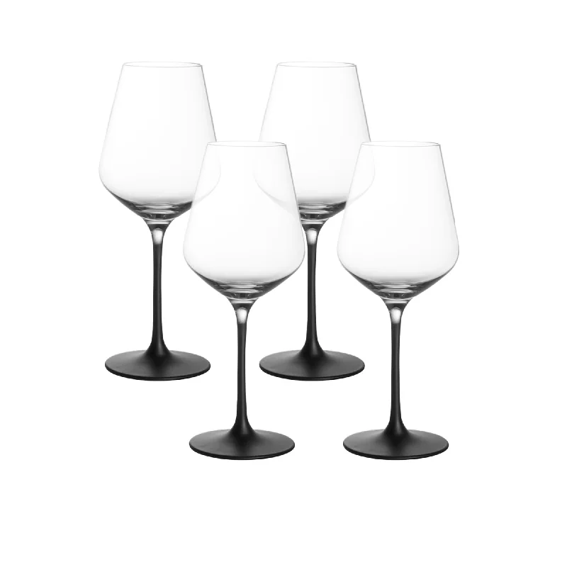 Double-walled glass tumbler-Villeroy & Boch Manufacture Rock White Wine Glass 380ml Set of 4