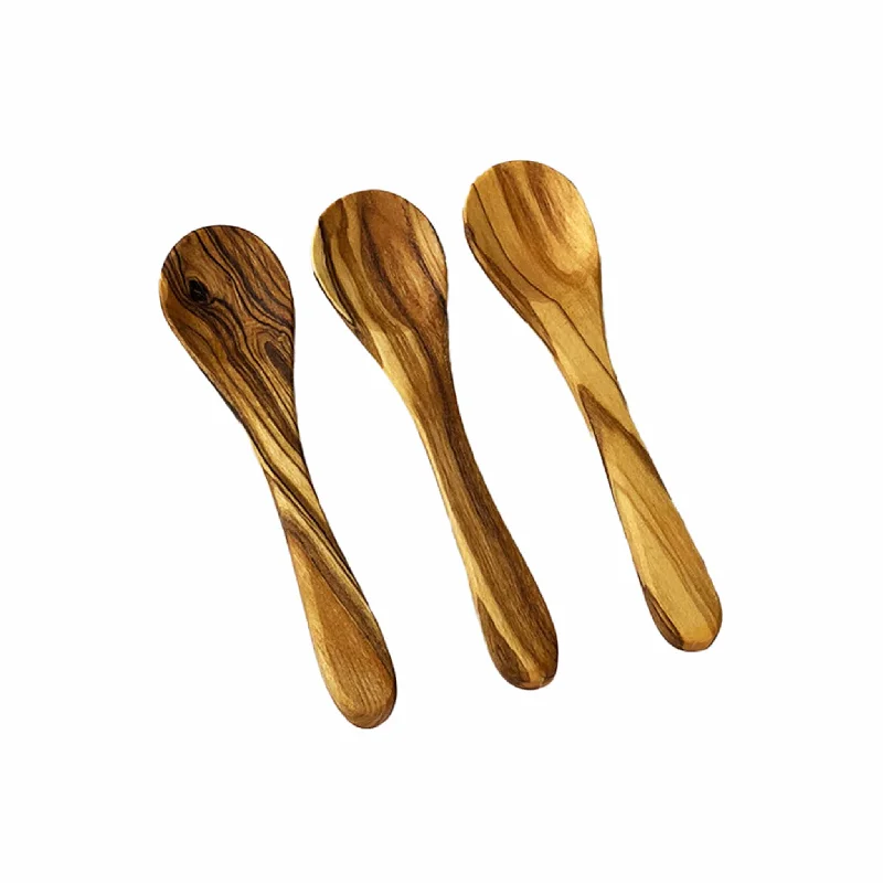 Lightweight camping spoon-Set of 3 Olive Wood Mini Spoons