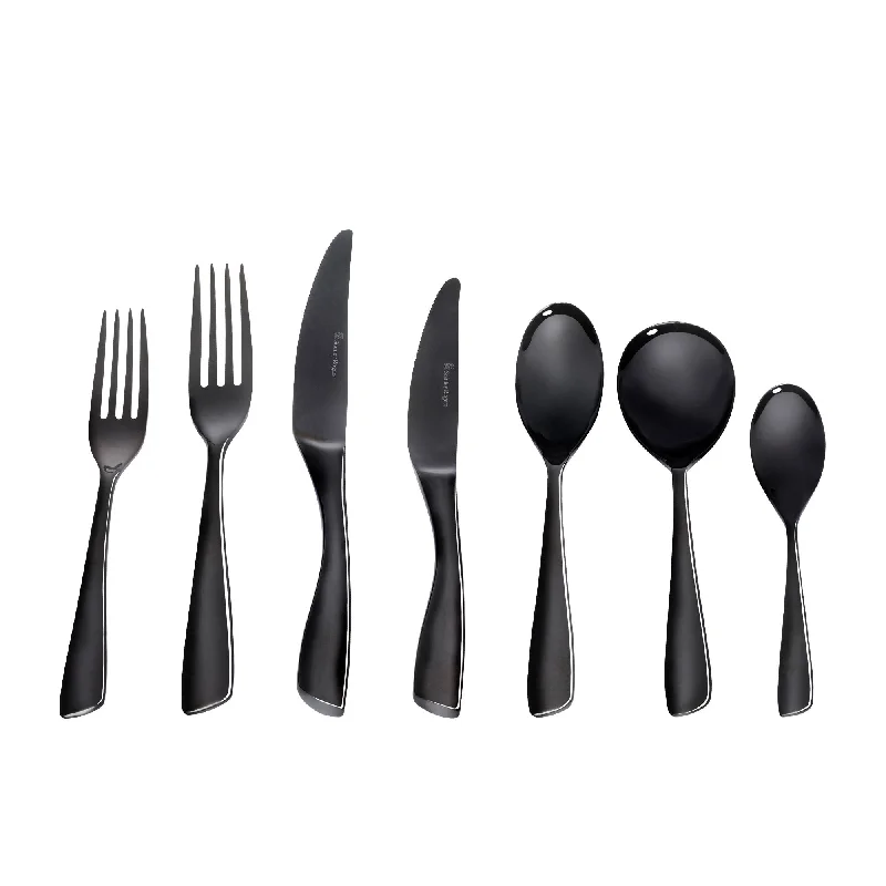 Retro polka dot platter-Stanley Rogers Soho 56 Piece Cutlery Set Onyx