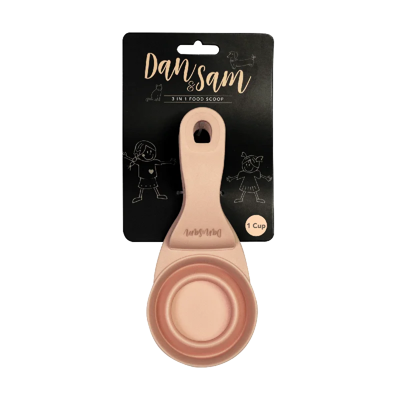 Wide base stability bowl-Dan & Sam - 3 in 1 Food Scoop Blush (1 Cup)