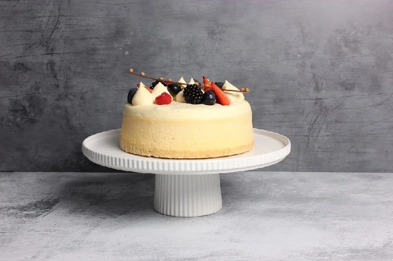 Compact espresso saucer-Gabel & Teller Matte White Ceramic Footed Cake Stand - Size: 28 x 10cm