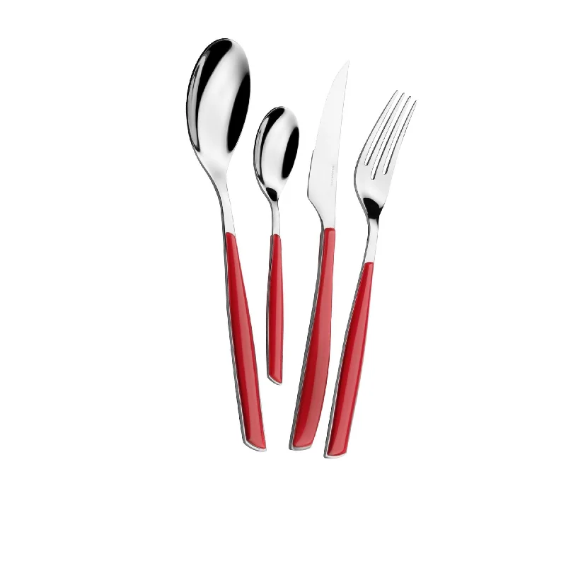 Stackable cereal bowl-Bugatti Glamour Cutlery Set 24pc Red