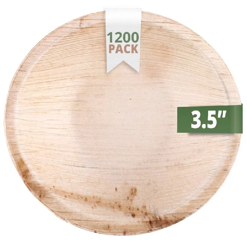 Non-toxic kids spoon-CaterEco 3.5-inch Round Areca Bowl Set (1200 Pieces Pack)|Ecofriendly Disposable Dinnerware|Heavy Duty Biodegradable Utensils