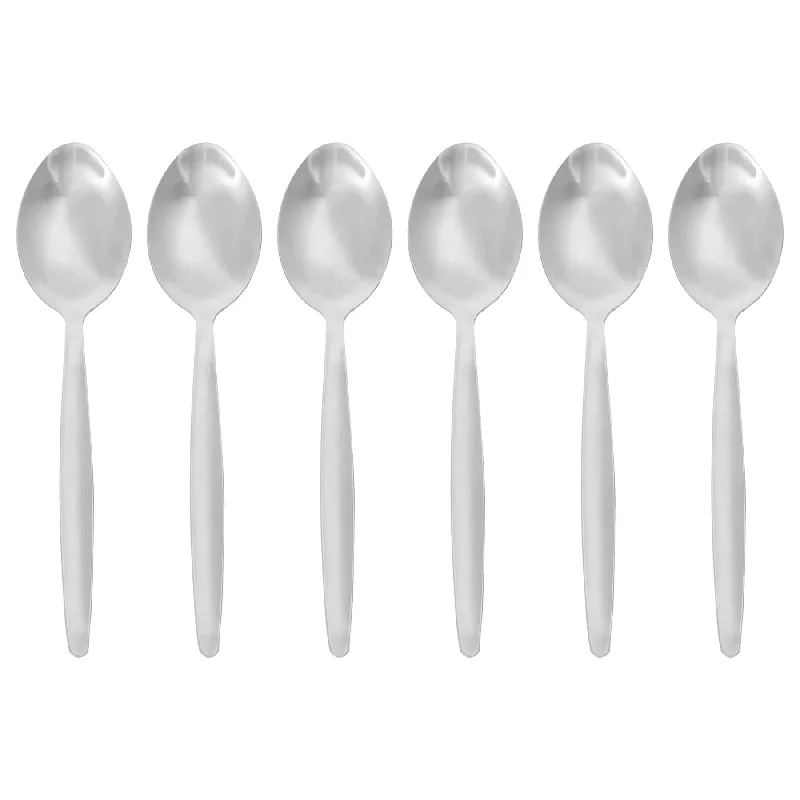 Bright neon dinner plate-Classic Stainless Steel Dessert Spoons - Pack of 6 - By Argon Tableware