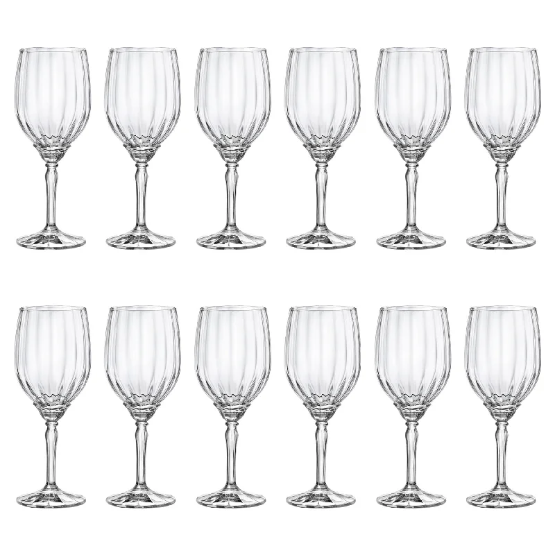 Frosted glass drinking cup-380ml Florian White Wine Glasses - Pack of 12  - By Bormioli Rocco