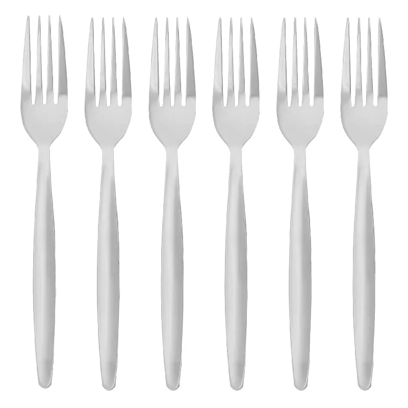 Gold-plated teaspoon-Classic Stainless Steel Dinner Forks - Pack of 6 - By Argon Tableware