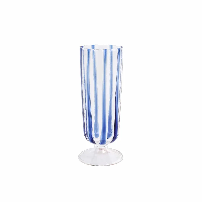 Stainless steel water cup-Nuovo Stripe Blue Champagne Glass