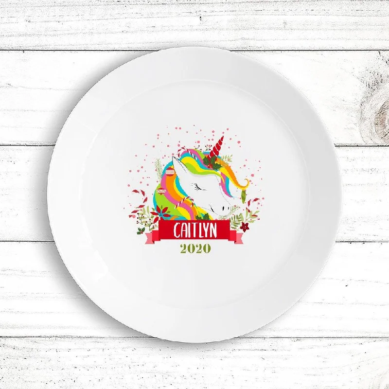 Retro diner serving tray-Colourful Unicorn Kids Plate