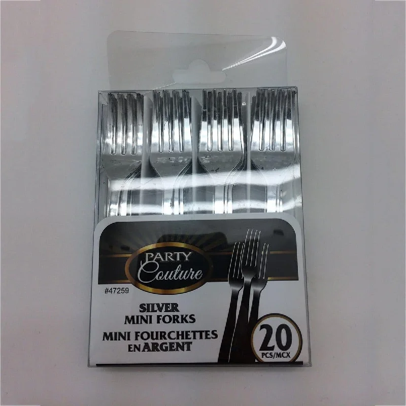 Shatterproof tritan bowl-Mini Forks - Silver 20/pkg.