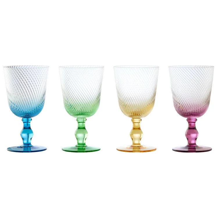 Ergonomic handle tea mug-Contemporary Wine Glasses Set of 4