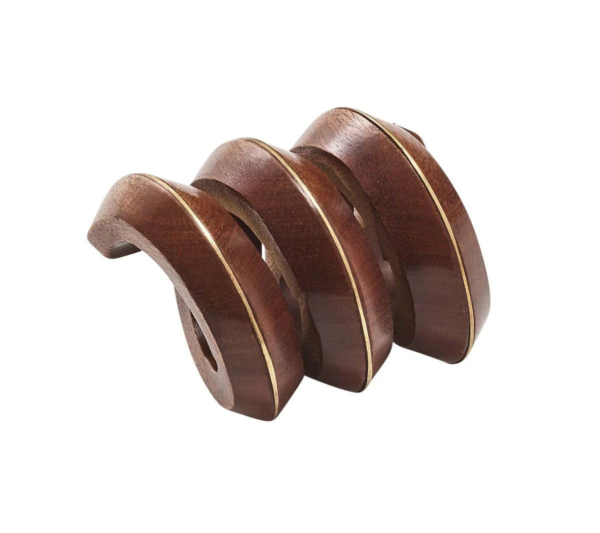 Marble-look dessert platter-Tendril Napkin Ring in Brown & Gold, Set of 4