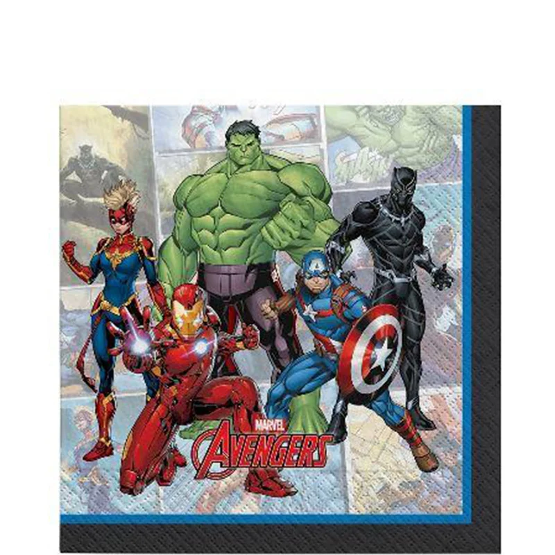 Matte black dinner knife-Avengers Unite Lunch Napkins | 16ct