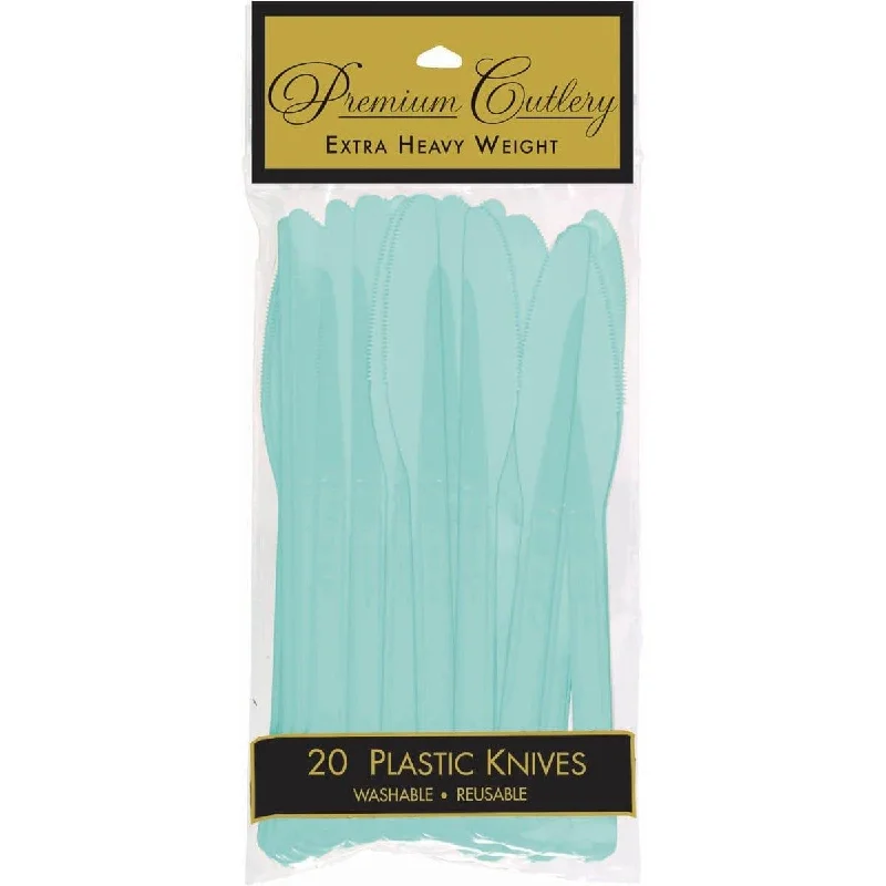 Nordic style dessert spoon-Plastic Knives - Robin's Egg Blue 20/pkg.