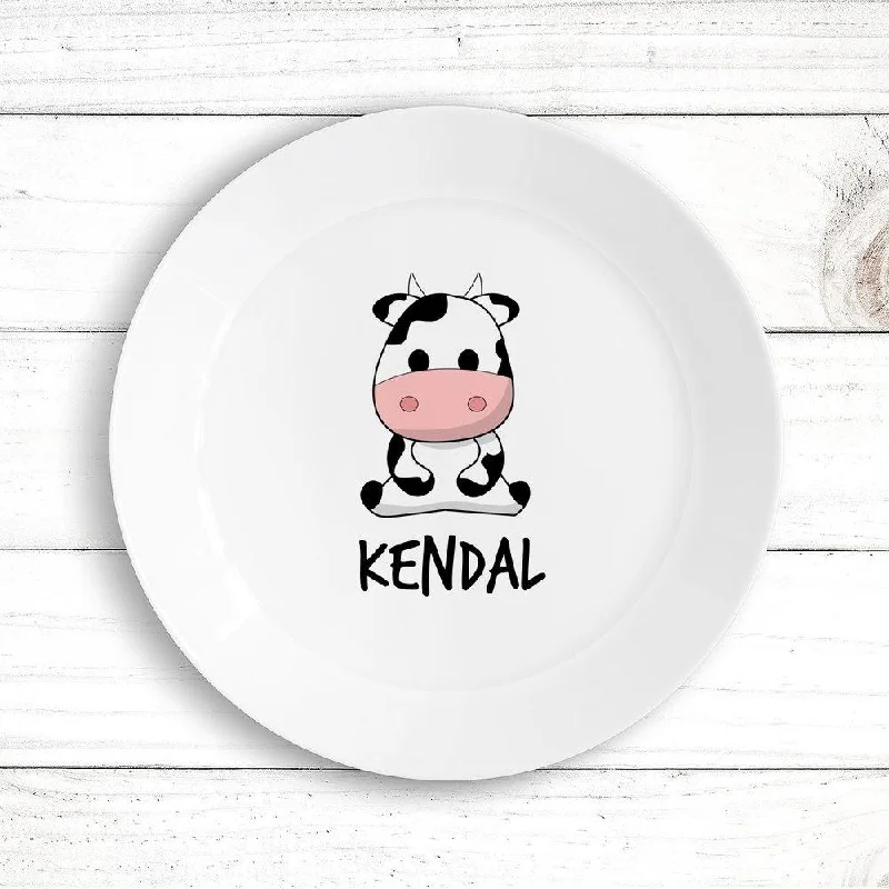 Anti-slip serving platter-Cow Kids Plate