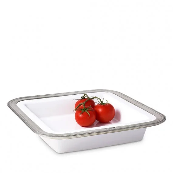 Hand-blown glass carafe-Luisa Square Serving Dish