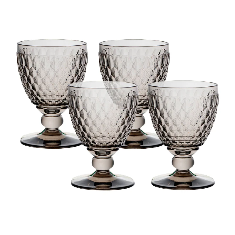 Eco-conscious recycled cup-Villeroy & Boch Boston Coloured Red Wine Goblet 200ml Set of 4 Grey