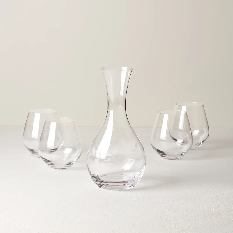 Unbreakable polycarbonate cup-Tuscany Holiday Decanter & Glass Set