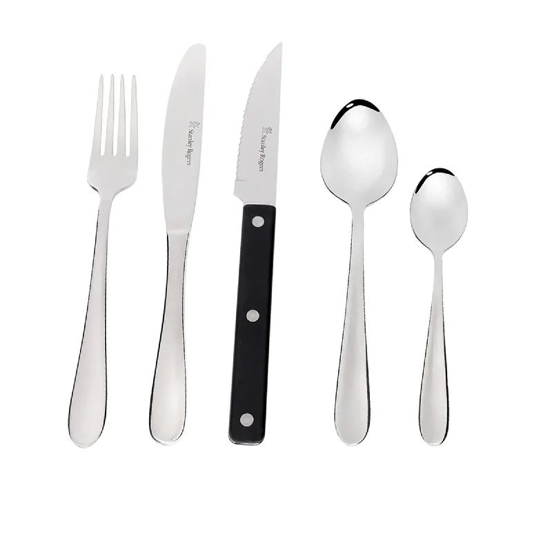 Matte finish serving fork-Stanley Rogers St Albany Cutlery Set 40 Piece